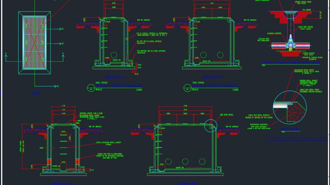 Reinforced Precast Chiller Manhole Autocad Drawing