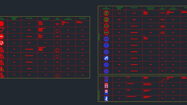 Road Signage Details Autocad Drawing