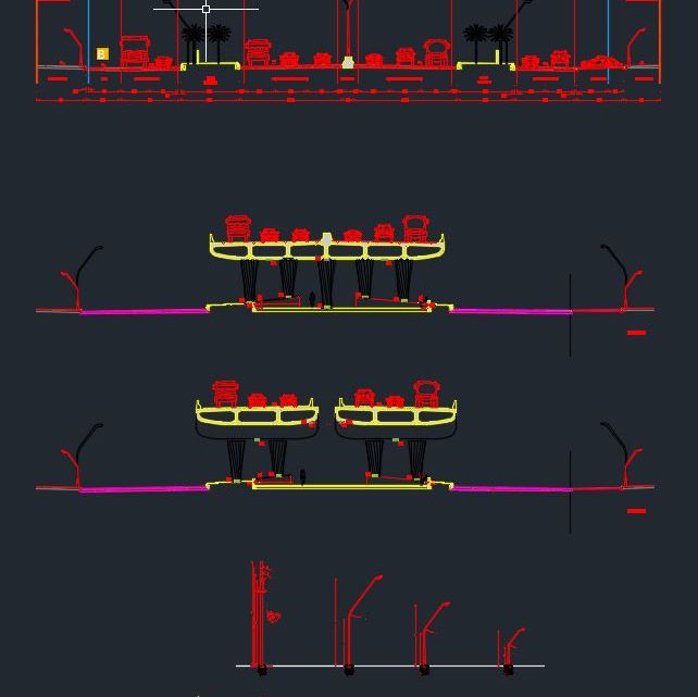 Roads Arc Lighting Details Autocad Drawing