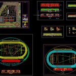 Stadium Layout and Elevation Plan Autocad Drawing