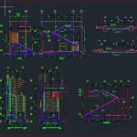 Stair Reinforcement Details Autocad Drawing