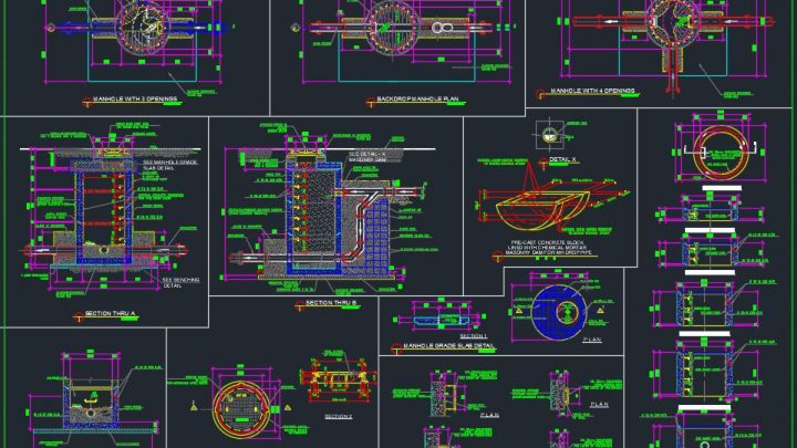 Standard Manhole Details Autocad Drawing