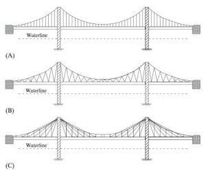 Suspension bridge classification according to suspenders