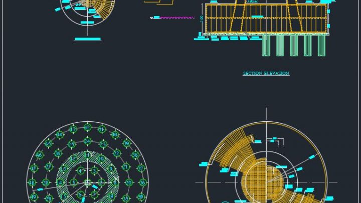 Tank Piles Foundation Details Autocad Drawing