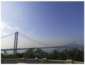 The Tsing Ma Bridge in Hong Kong