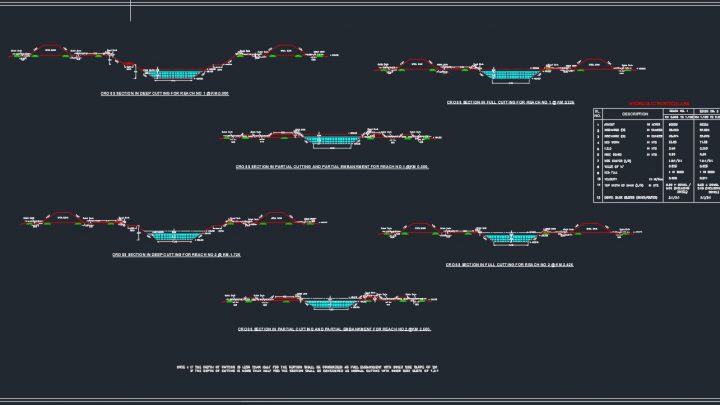 Typical Canal Cross Section Autocad Details