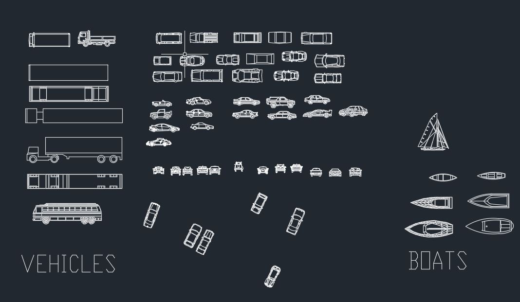 Vehicles and Boats Autocad Blocks