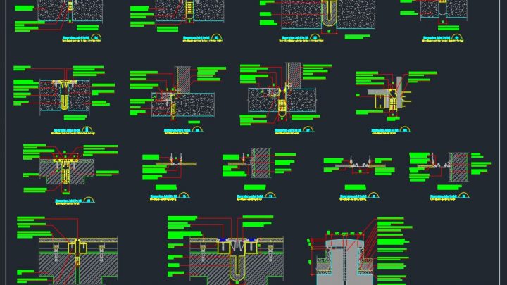 All Types of Expansion Joints in Buildings Autocad Drawing