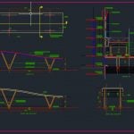 Canopy Elevation and Cross Section Details Autocad Drawing