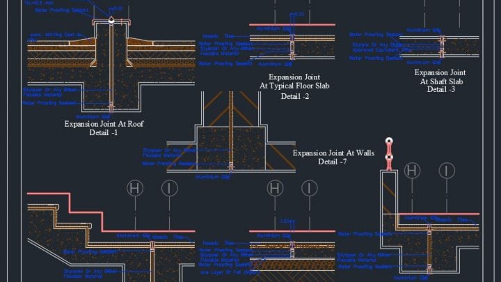 Expansion Joints Details Autocad Drawing