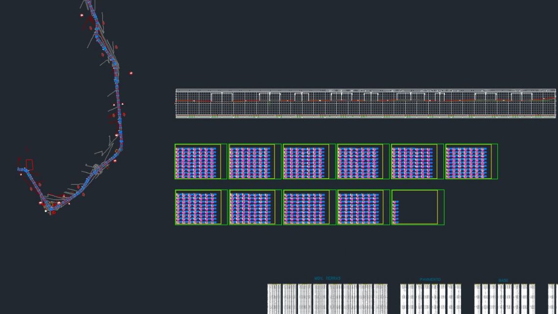 Rural Road Project with Signage Autocad Drawing