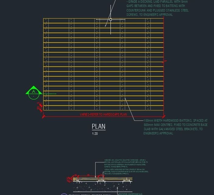 Typical Detail Timber Deck Autocad Drawing