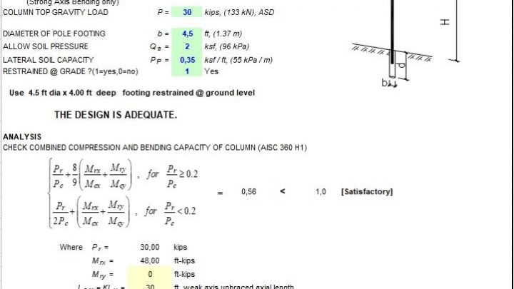 Cantiliver Column and Footing Design Spreadsheet