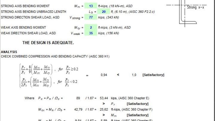 Channel Steel Member Capacity Spreadsheet