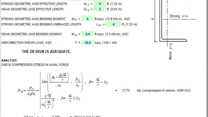 Aluminium C or CS Member Capacity Spreadsheet