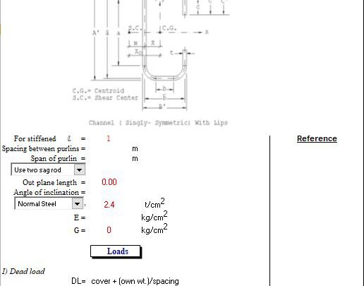 Design Of Purlins According to UBC 97 Spreadsheet