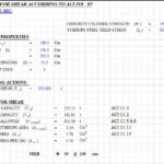 Design Of Shear According To ACI 318-95 Spreadsheet