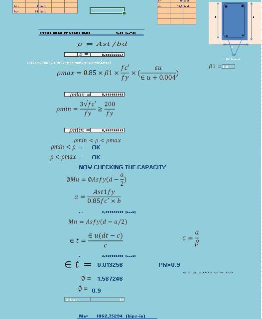 Design Capacity Of Singly Reinforced Beam Spreadsheet