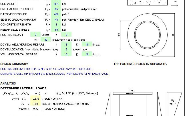 UnderGround Well Design Spreadsheet