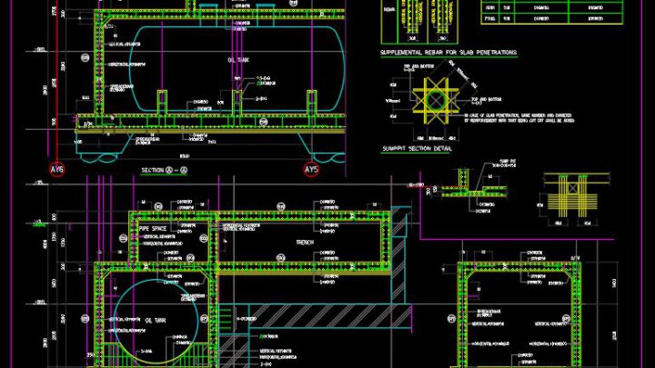 Oil Tank Sections Details Autocad Free File