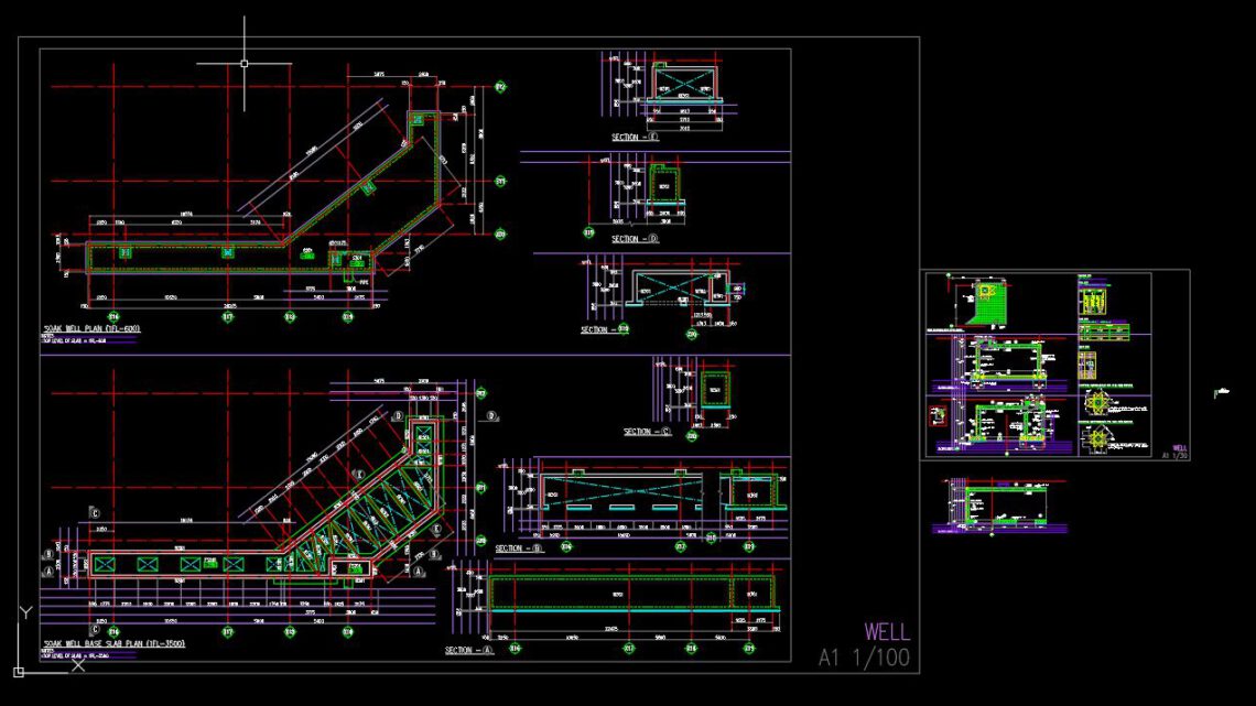 Soak Well Base Slab Plan Autocad Free File