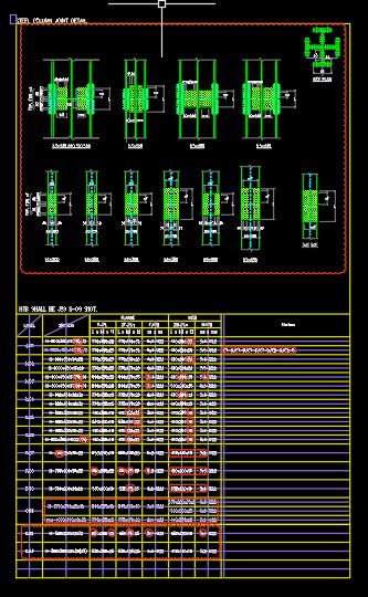 Steel Column Joint Detail Autocad Free DWG File