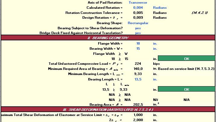 Steel Reinforced Elastometric Bearings Design Spreadsheet