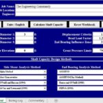 Shaft Capacity Calculation Spreadsheet