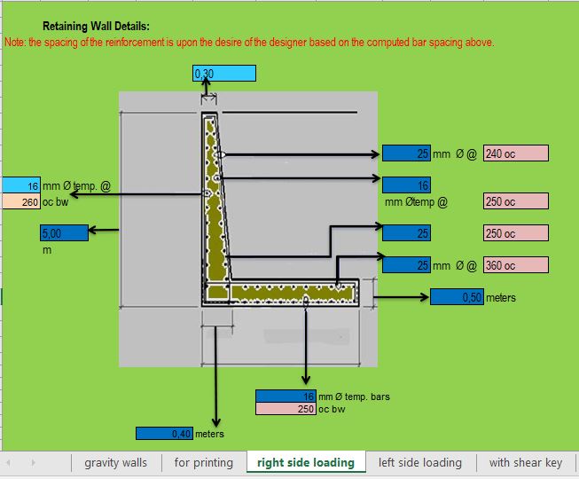 Design Gravity Retaining Wall Spreadsheet - Retaining Wall Calculator Australia