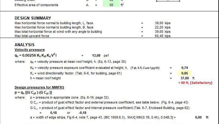 Wind Analysis For Low-rise Building Spreadsheet