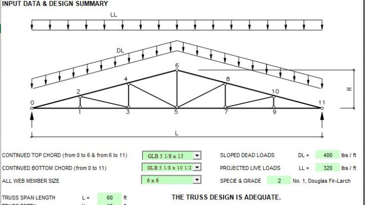 Wood Truss Design Spreadsheet