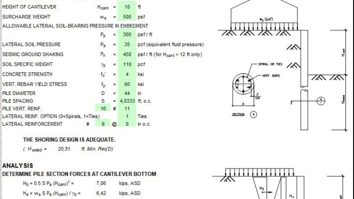 Sheet Pile Wall Design Spreadsheet