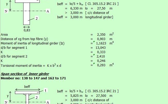 Calculation Of Section Properties Spreadsheet