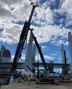 Battered Piles Bridge Construction