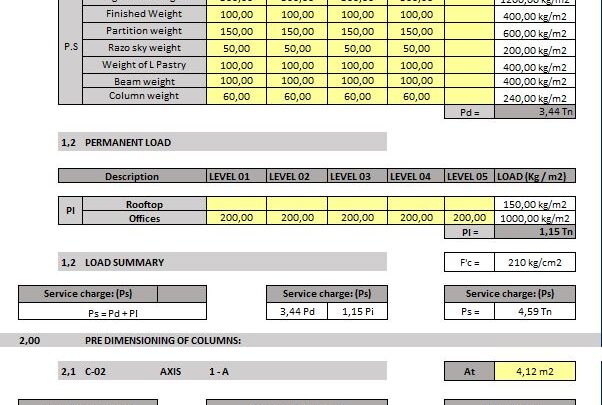 Structural Analysis Of Building Offices Spreadsheet