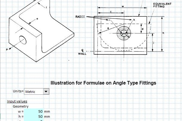 Angle Type Tension Fitting Calculation Spreadsheet