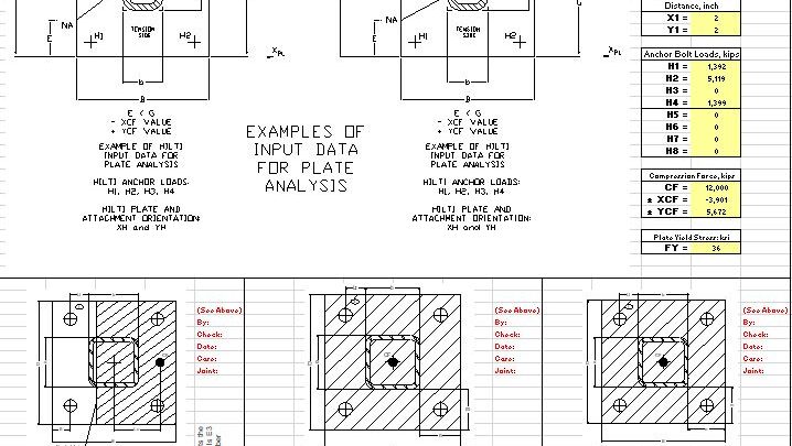 Base Plate Analysis and Design Spreadsheet