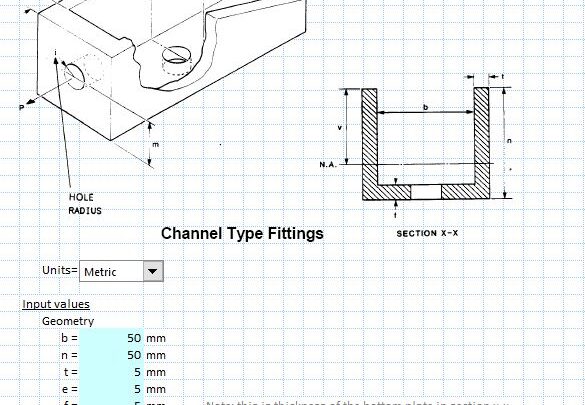 Channel Type Tension Fitting Spreadsheet