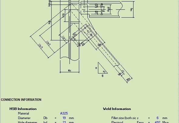 Design Of Beam To Column Web With Vertical Brace Connection Spreadsheet