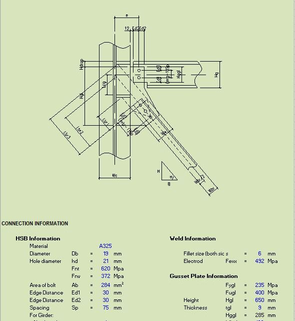 Design Of Beam To Column Web With Vertical Brace Connection Spreadsheet
