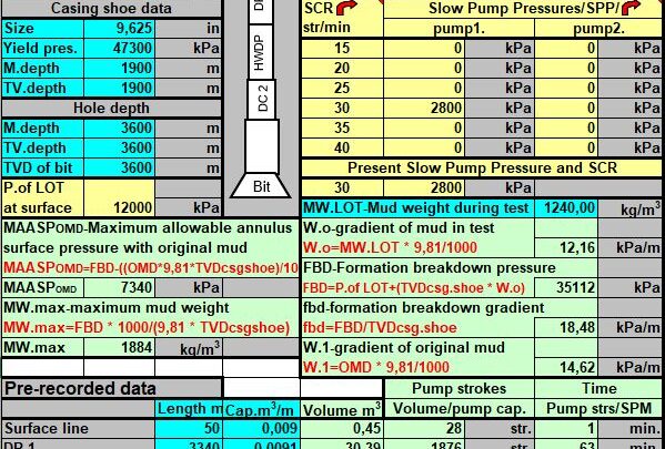 Drilling Calculation Spreadsheet