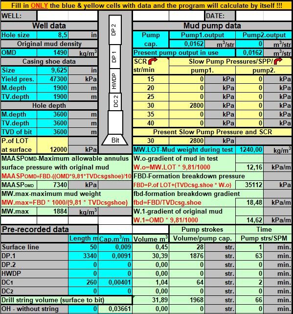 Drilling Calculation Spreadsheet