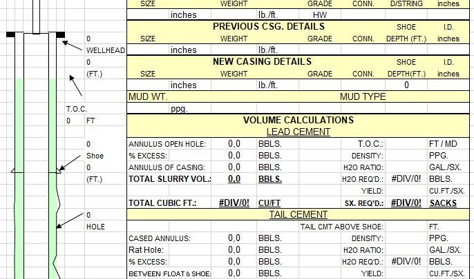 Drilling Cement Calculations Spreadsheet