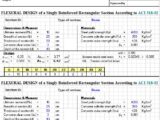 Flexural Design Of a Singly Reinforced Rectangular Section Spreadsheet