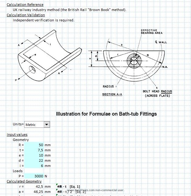 SemiCircular Tension Fitting Calculation Spreadsheet