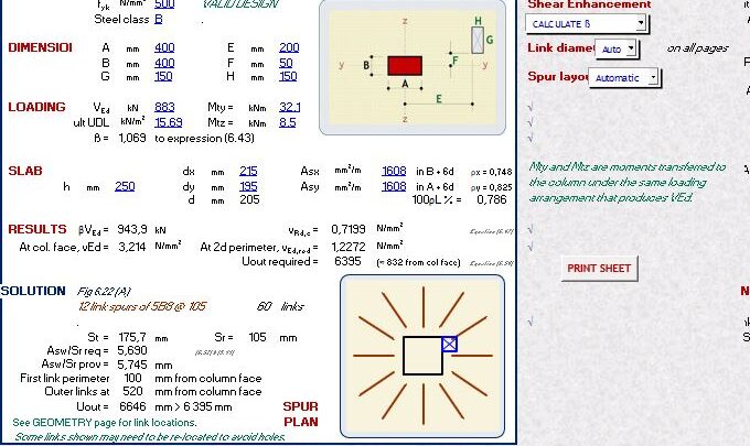 Slab Punching Design And Calculation Spreadsheet