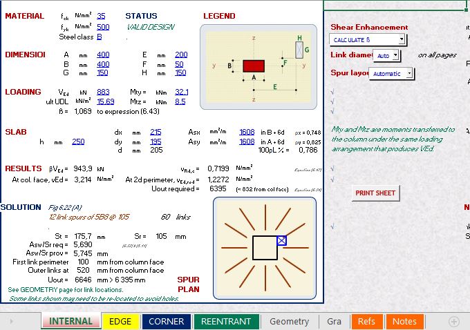 Slab Punching Design And Calculation Spreadsheet