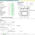 Temporary Tank Footing Design Based on ACI 318-14 Spreadsheet