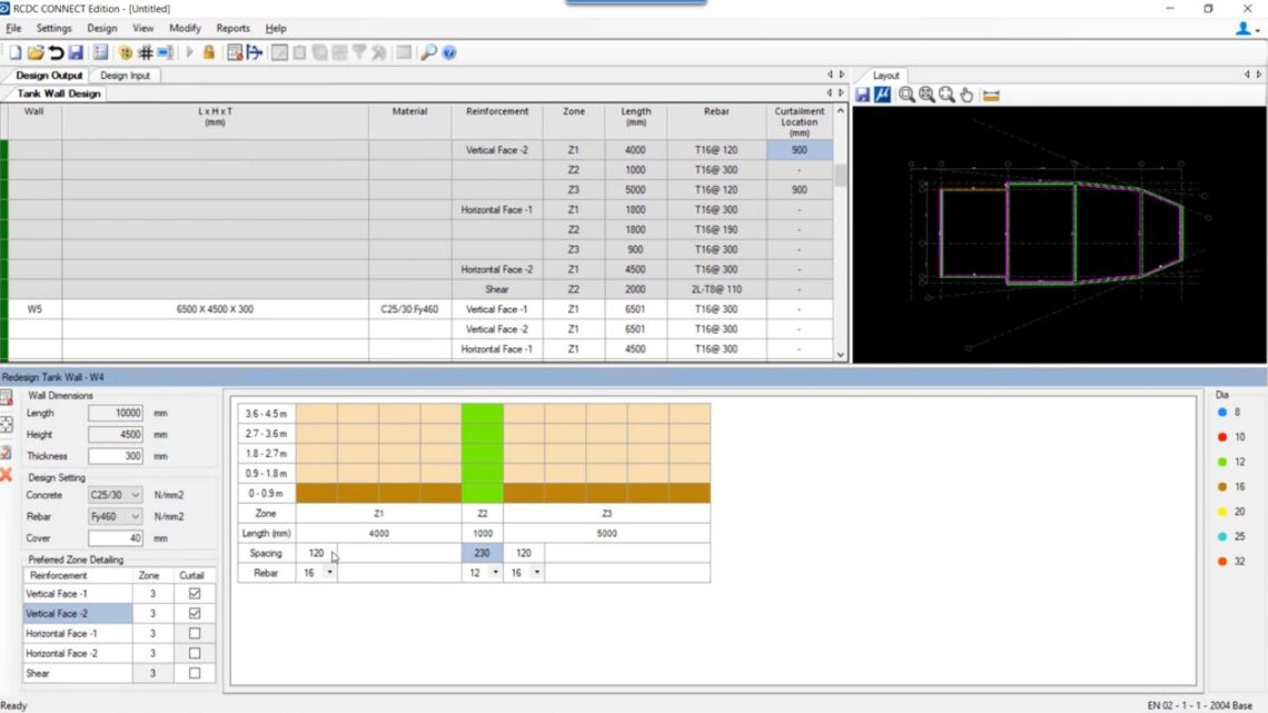 Design of Water Tank Structure using RCDC, STAAD Advanced Concrete Design