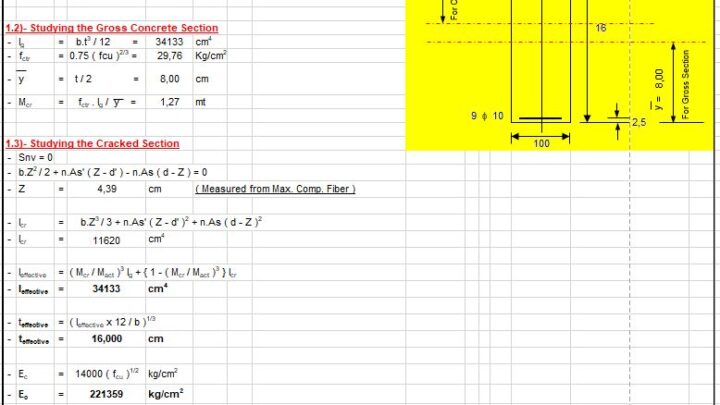 Effective Inertia and Effective Depth Calculation Spreadsheet
